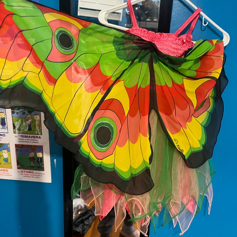 Colorful Butterfly Wings girls Costume Sz s 3-6 years